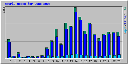 Hourly usage for June 2007
